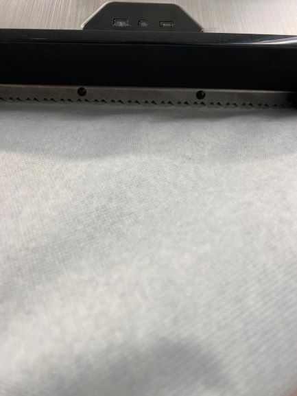 picture of a gap at exit of blanket machine